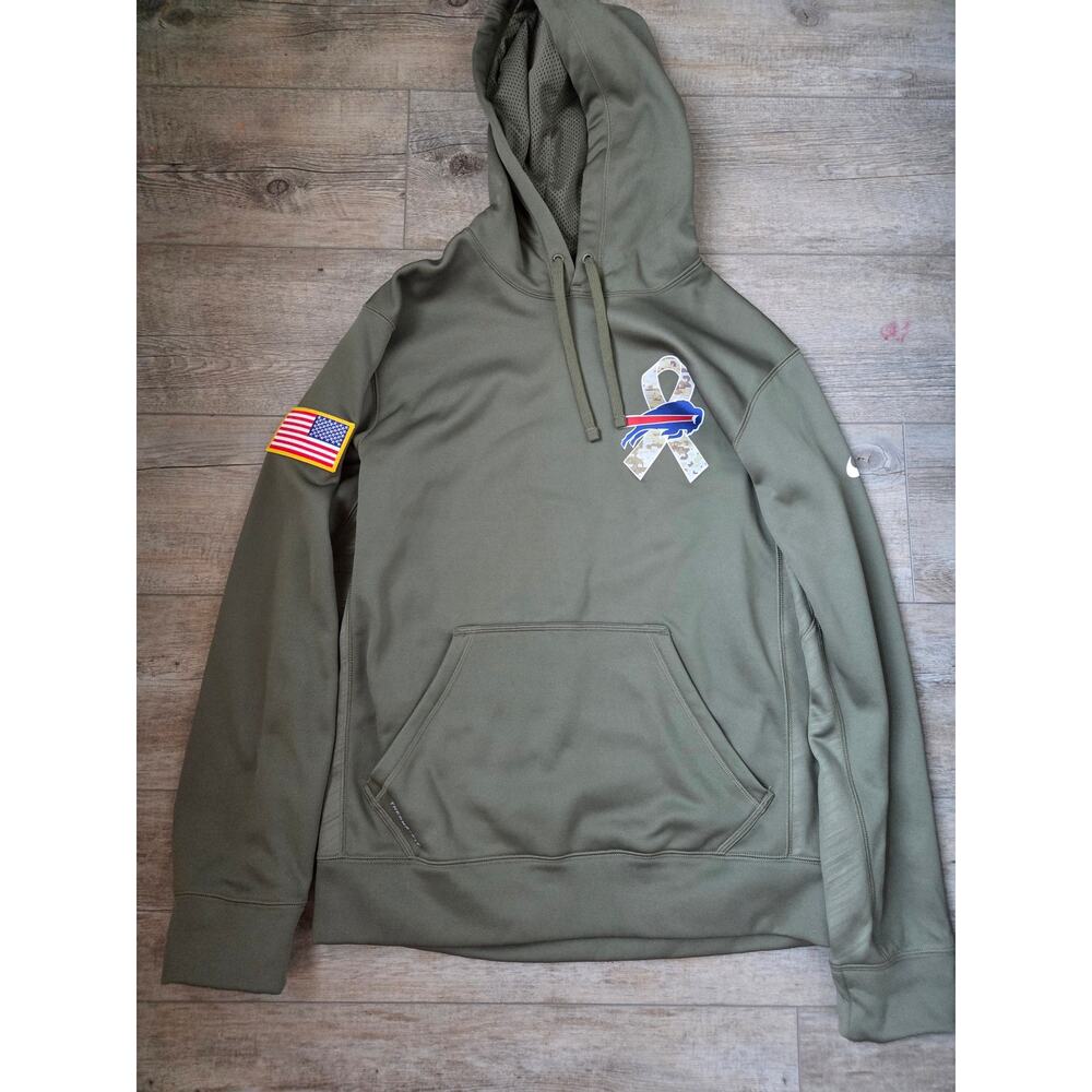 Nike NFL Buffalo Bills Salute To Service‎ Therma-Fit Hoodie Green Men's Small